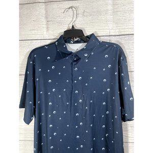 Adidas Men's M Blue Polka Dot Stretch Polo *New with Tags*